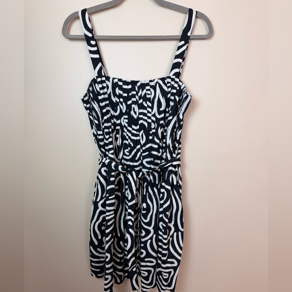 Banana Republic Linen Blend Mini Dress – Swirl Abstract – Size S w/ pockets - Picture 4 of 9